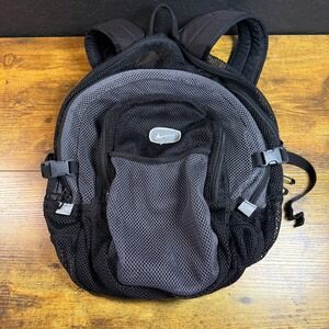Vtg Nike Mesh Backpack Black Gray Gym School Travel Lightweight